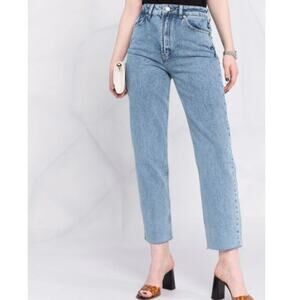 12 STOREEZ RAW-HEM STRAIGHT LEG JEANS - BLUE SIZE 30